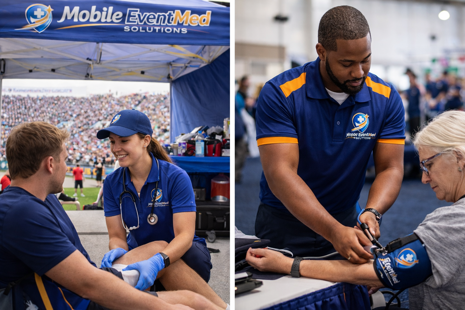 Mobile EventMed Solutions nurses supporting attendees in live event environments